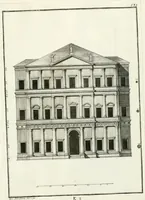An illustration from I quattro libri dell'architettura di Andrea Palladio : ne quali dopo un breve trattato de' cinque ordini, e di quelli avvertimenti, che sono più necessarj nel fabbricare : si tratta delle case private, delle vie, dei ponti, delle piazze, dei xisti, e dei tempj (1790)
