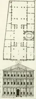 An illustration from I quattro libri dell'architettura di Andrea Palladio : ne quali dopo un breve trattato de' cinque ordini, e di quelli avvertimenti, che sono più necessarj nel fabbricare : si tratta delle case private, delle vie, dei ponti, delle piazze, dei xisti, e dei tempj (1790)
