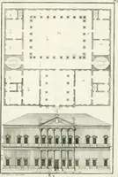 An illustration from I quattro libri dell'architettura di Andrea Palladio : ne quali dopo un breve trattato de' cinque ordini, e di quelli avvertimenti, che sono più necessarj nel fabbricare : si tratta delle case private, delle vie, dei ponti, delle piazze, dei xisti, e dei tempj (1790)