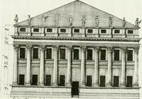 An illustration from I quattro libri dell'architettura di Andrea Palladio : ne quali dopo un breve trattato de' cinque ordini, e di quelli avvertimenti, che sono più necessarj nel fabbricare : si tratta delle case private, delle vie, dei ponti, delle piazze, dei xisti, e dei tempj (1790)