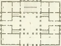 An illustration from I quattro libri dell'architettura di Andrea Palladio : ne quali dopo un breve trattato de' cinque ordini, e di quelli avvertimenti, che sono più necessarj nel fabbricare : si tratta delle case private, delle vie, dei ponti, delle piazze, dei xisti, e dei tempj (1790)