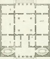 An illustration from I quattro libri dell'architettura di Andrea Palladio : ne quali dopo un breve trattato de' cinque ordini, e di quelli avvertimenti, che sono più necessarj nel fabbricare : si tratta delle case private, delle vie, dei ponti, delle piazze, dei xisti, e dei tempj (1790)