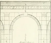 An illustration from I quattro libri dell'architettura di Andrea Palladio : ne quali dopo un breve trattato de' cinque ordini, e di quelli avvertimenti, che sono più necessarj nel fabbricare : si tratta delle case private, delle vie, dei ponti, delle piazze, dei xisti, e dei tempj (1790)