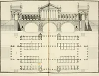 An illustration from I quattro libri dell'architettura di Andrea Palladio : ne quali dopo un breve trattato de' cinque ordini, e di quelli avvertimenti, che sono più necessarj nel fabbricare : si tratta delle case private, delle vie, dei ponti, delle piazze, dei xisti, e dei tempj (1790)