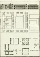 An illustration from I quattro libri dell'architettura di Andrea Palladio : ne quali dopo un breve trattato de' cinque ordini, e di quelli avvertimenti, che sono più necessarj nel fabbricare : si tratta delle case private, delle vie, dei ponti, delle piazze, dei xisti, e dei tempj (1790)