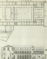 An illustration from I qvattro libri dell'architettvra di Andrea Palladio : ne' quali, dopo un breue trattato de' cinque ordini, & di quelli auertimenti, che sono piu necessarii nel fabricare; si tratta delle case private, delle vie, de i ponti, delle piazze, de i xisti, et de' tempij (1771)