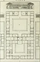An illustration from I qvattro libri dell'architettvra di Andrea Palladio : ne' quali, dopo un breue trattato de' cinque ordini, & di quelli auertimenti, che sono piu necessarii nel fabricare; si tratta delle case private, delle vie, de i ponti, delle piazze, de i xisti, et de' tempij (1771)