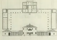 An illustration from I qvattro libri dell'architettvra di Andrea Palladio : ne' quali, dopo un breue trattato de' cinque ordini, & di quelli auertimenti, che sono piu necessarii nel fabricare; si tratta delle case private, delle vie, de i ponti, delle piazze, de i xisti, et de' tempij (1771)