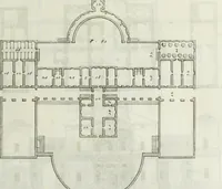 An illustration from I qvattro libri dell'architettvra di Andrea Palladio : ne' quali, dopo un breue trattato de' cinque ordini, & di quelli auertimenti, che sono piu necessarii nel fabricare; si tratta delle case private, delle vie, de i ponti, delle piazze, de i xisti, et de' tempij (1771)