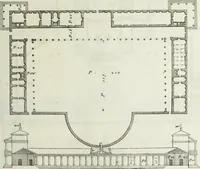 An illustration from I qvattro libri dell'architettvra di Andrea Palladio : ne' quali, dopo un breue trattato de' cinque ordini, & di quelli auertimenti, che sono piu necessarii nel fabricare; si tratta delle case private, delle vie, de i ponti, delle piazze, de i xisti, et de' tempij (1771)