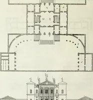 An illustration from I qvattro libri dell'architettvra di Andrea Palladio : ne' quali, dopo un breue trattato de' cinque ordini, & di quelli auertimenti, che sono piu necessarii nel fabricare; si tratta delle case private, delle vie, de i ponti, delle piazze, de i xisti, et de' tempij (1771)
