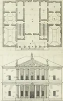 An illustration from I qvattro libri dell'architettvra di Andrea Palladio : ne' quali, dopo un breue trattato de' cinque ordini, & di quelli auertimenti, che sono piu necessarii nel fabricare; si tratta delle case private, delle vie, de i ponti, delle piazze, de i xisti, et de' tempij (1771)