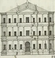 An illustration from I qvattro libri dell'architettvra di Andrea Palladio : ne' quali, dopo un breue trattato de' cinque ordini, & di quelli auertimenti, che sono piu necessarii nel fabricare; si tratta delle case private, delle vie, de i ponti, delle piazze, de i xisti, et de' tempij (1771)