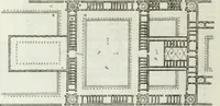 An illustration from I qvattro libri dell'architettvra di Andrea Palladio : ne' quali, dopo un breue trattato de' cinque ordini, & di quelli auertimenti, che sono piu necessarii nel fabricare; si tratta delle case private, delle vie, de i ponti, delle piazze, de i xisti, et de' tempij (1771)