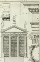 An illustration from I qvattro libri dell'architettvra di Andrea Palladio : ne' quali, dopo un breue trattato de' cinque ordini, & di quelli auertimenti, che sono piu necessarii nel fabricare; si tratta delle case private, delle vie, de i ponti, delle piazze, de i xisti, et de' tempij (1771)
