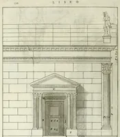 An illustration from I qvattro libri dell'architettvra di Andrea Palladio : ne' quali, dopo un breue trattato de' cinque ordini, & di quelli auertimenti, che sono piu necessarii nel fabricare; si tratta delle case private, delle vie, de i ponti, delle piazze, de i xisti, et de' tempij (1771)