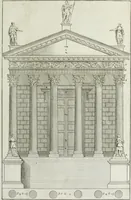An illustration from I qvattro libri dell'architettvra di Andrea Palladio : ne' quali, dopo un breue trattato de' cinque ordini, & di quelli auertimenti, che sono piu necessarii nel fabricare; si tratta delle case private, delle vie, de i ponti, delle piazze, de i xisti, et de' tempij (1771)