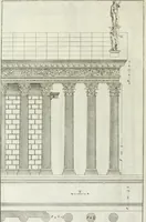 An illustration from I qvattro libri dell'architettvra di Andrea Palladio : ne' quali, dopo un breue trattato de' cinque ordini, & di quelli auertimenti, che sono piu necessarii nel fabricare; si tratta delle case private, delle vie, de i ponti, delle piazze, de i xisti, et de' tempij (1771)