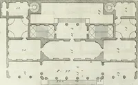 An illustration from I qvattro libri dell'architettvra di Andrea Palladio : ne' quali, dopo un breue trattato de' cinque ordini, & di quelli auertimenti, che sono piu necessarii nel fabricare; si tratta delle case private, delle vie, de i ponti, delle piazze, de i xisti, et de' tempij (1771)