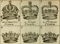 An illustration from The Irish compendium; or, Rudiments of honour. Containing the descents, marriages, issue, titles, posts, and seats of all the nobility of Ireland; with their arms, crests, supporters, mottos and Parliament robes ... Also a supplement, shewing the antiquity, dignity, and use of armories .. (1745)
