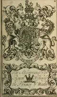An illustration from The Irish compendium; or, Rudiments of honour. Containing the descents, marriages, issue, titles, posts, and seats of all the nobility of Ireland; with their arms, crests, supporters, mottos and Parliament robes ... Also a supplement, shewing the antiquity, dignity, and use of armories .. (1745)