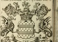 An illustration from The Irish compendium; or, Rudiments of honour. Containing the descents, marriages, issue, titles, posts, and seats of all the nobility of Ireland; with their arms, crests, supporters, mottos and Parliament robes ... Also a supplement, shewing the antiquity, dignity, and use of armories .. (1745)