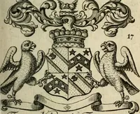 An illustration from The Irish compendium; or, Rudiments of honour. Containing the descents, marriages, issue, titles, posts, and seats of all the nobility of Ireland; with their arms, crests, supporters, mottos and Parliament robes ... Also a supplement, shewing the antiquity, dignity, and use of armories .. (1745)