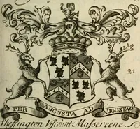 An illustration from The Irish compendium; or, Rudiments of honour. Containing the descents, marriages, issue, titles, posts, and seats of all the nobility of Ireland; with their arms, crests, supporters, mottos and Parliament robes ... Also a supplement, shewing the antiquity, dignity, and use of armories .. (1745)