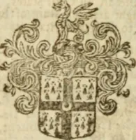 An illustration from The Irish compendium; or, Rudiments of honour. Containing the descents, marriages, issue, titles, posts, and seats of all the nobility of Ireland; with their arms, crests, supporters, mottos and Parliament robes ... Also a supplement, shewing the antiquity, dignity, and use of armories .. (1745)