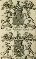 An illustration from The Irish compendium; or, Rudiments of honour. Containing the descents, marriages, issue, titles, posts, and seats of all the nobility of Ireland; with their arms, crests, supporters, mottos and Parliament robes ... Also a supplement, shewing the antiquity, dignity, and use of armories .. (1745)