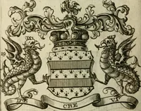 An illustration from The Irish compendium; or, Rudiments of honour. Containing the descents, marriages, issue, titles, posts, and seats of all the nobility of Ireland; with their arms, crests, supporters, mottos and Parliament robes ... Also a supplement, shewing the antiquity, dignity, and use of armories .. (1745)