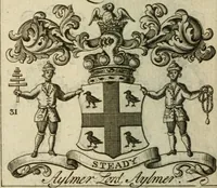 An illustration from The Irish compendium; or, Rudiments of honour. Containing the descents, marriages, issue, titles, posts, and seats of all the nobility of Ireland; with their arms, crests, supporters, mottos and Parliament robes ... Also a supplement, shewing the antiquity, dignity, and use of armories .. (1745)