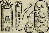 An illustration from I secreti de la signora Isabella Cortese : ne'qvali si contengono cose minerali, medicinali, arteficiose, & alchimiche, & molte de l'arte profumatoria, appartenenti a ogni gran signora : con altri bellissimi secreti aggiunti (1565)