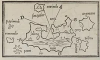 Picture 25 of 43 from Isolario di Benedetto Bordone nel qual si ragiona di tutte l'isole del mondo, con li lor nomi antichi & moderni, historie, fauole, & modi del loro viuere, & in qual parte del mare stanno, & in qual parallelo & clima giaciono (1547), leaf 110