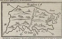 Picture 31 of 43 from Isolario di Benedetto Bordone nel qual si ragiona di tutte l'isole del mondo, con li lor nomi antichi & moderni, historie, fauole, & modi del loro viuere, & in qual parte del mare stanno, & in qual parallelo & clima giaciono (1547), leaf 128
