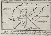Picture 32 of 43 from Isolario di Benedetto Bordone nel qual si ragiona di tutte l'isole del mondo, con li lor nomi antichi & moderni, historie, fauole, & modi del loro viuere, & in qual parte del mare stanno, & in qual parallelo & clima giaciono (1547), leaf 128