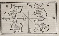 Picture 33 of 43 from Isolario di Benedetto Bordone nel qual si ragiona di tutte l'isole del mondo, con li lor nomi antichi & moderni, historie, fauole, & modi del loro viuere, & in qual parte del mare stanno, & in qual parallelo & clima giaciono (1547), leaf 129