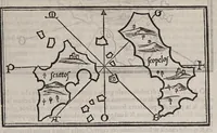 An illustration from Isolario di Benedetto Bordone nel qual si ragiona di tutte l'isole del mondo, con li lor nomi antichi & moderni, historie, fauole, & modi del loro viuere, & in qual parte del mare stanno, & in qual parallelo & clima giaciono (1547)