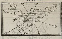 An illustration from Isolario di Benedetto Bordone nel qual si ragiona di tutte l'isole del mondo, con li lor nomi antichi & moderni, historie, fauole, & modi del loro viuere, & in qual parte del mare stanno, & in qual parallelo & clima giaciono (1547)