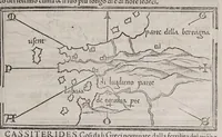 An illustration from Isolario di Benedetto Bordone nel qual si ragiona di tutte l'isole del mondo, con li lor nomi antichi & moderni, historie, fauole, & modi del loro viuere, & in qual parte del mare stanno, & in qual parallelo & clima giaciono (1547)