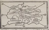 An illustration from Isolario di Benedetto Bordone nel qual si ragiona di tutte l'isole del mondo, con li lor nomi antichi & moderni, historie, fauole, & modi del loro viuere, & in qual parte del mare stanno, & in qual parallelo & clima giaciono (1547)