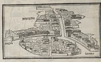 An illustration from Isolario di Benedetto Bordone nel qual si ragiona di tutte l'isole del mondo, con li lor nomi antichi & moderni, historie, fauole, & modi del loro viuere, & in qual parte del mare stanno, & in qual parallelo & clima giaciono (1547)