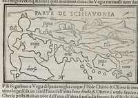Picture 18 of 43 from Isolario di Benedetto Bordone nel qual si ragiona di tutte l'isole del mondo, con li lor nomi antichi & moderni, historie, fauole, & modi del loro viuere, & in qual parte del mare stanno, & in qual parallelo & clima giaciono (1547), leaf 86