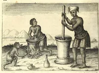 An illustration from Istorica descrizione de' tre' regni Congo, Matamba et Angola : situati nell'Etiopia inferiore occidentale e delle missioni apostoliche esercitateui da religiosi Capuccini (1687)
