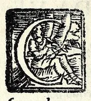 An illustration from Itinerario, o vero, Viaggio da Venetia a Roma : con tvtte le città, terre, & castella per strade piu habitate, con breue dittione delle sette chiese principali di Roma, & altre diuotioni notabili : seguendo poi per ordine di Roma fino a Santo Iacobo in Galitia, Finibus terre, la Barca il Padrone, & santo Saluatore, per piu d'vna via che far si può, con il nome pure delli paesi, delle cittati & terre, cosi maritime come fra terra, reliquie, & chiese principali che per camino si trouano, montagne, heremi, fiumi, & mari famosi che veder con uiensi, fedelmente descritto, si come dall'auttore è stato cercato, & veduto (1550)