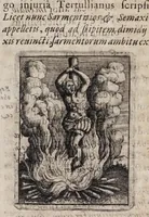 An illustration from Iusti LipsI De cruce libri tres : ad sacram profanámq[ue] historiam utiles : vnà cum notis : accessit è praelectionibus GeorgI Calixti De verâ formâ crucis appendix : et GeorgI Cassandri in eamdem rem epistola (1640)