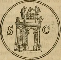 Picture 17 of 23 from Iusti RycquI De Capitolio Romano commentarius. In quo, illustria eius olim aedificia, sacra & profana: deorum dearumq[ue] nomina: arcus item triumphales, columnae, statuae, tropaea, colossi, caeteraque ornamenta adcuratè describuntur: & plura alia antiquitatis monimenta proferuntur, emendantur, explicantur (1617), leaf 147