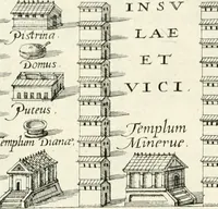 Picture 43 of 333 from I.[-VI.] pars Romanae vrbis topographiae & antiquitatum, quâ succinctê & breviter describuntur omnia quae tam publicê quam privatim videntur anim-adversione digna: (1597), leaf 243