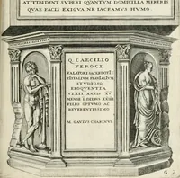 An illustration from I.[-VI.] pars Romanae vrbis topographiae & antiquitatum, quâ succinctê & breviter describuntur omnia quae tam publicê quam privatim videntur anim-adversione digna: (1597)
