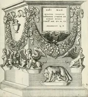 An illustration from I.[-VI.] pars Romanae vrbis topographiae & antiquitatum, quâ succinctê & breviter describuntur omnia quae tam publicê quam privatim videntur anim-adversione digna: (1597)